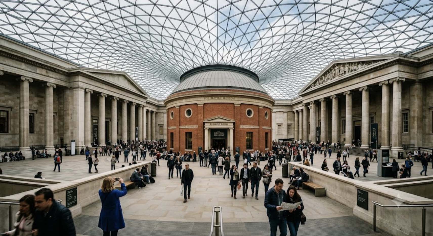 The British Museum building in Bloomsbury